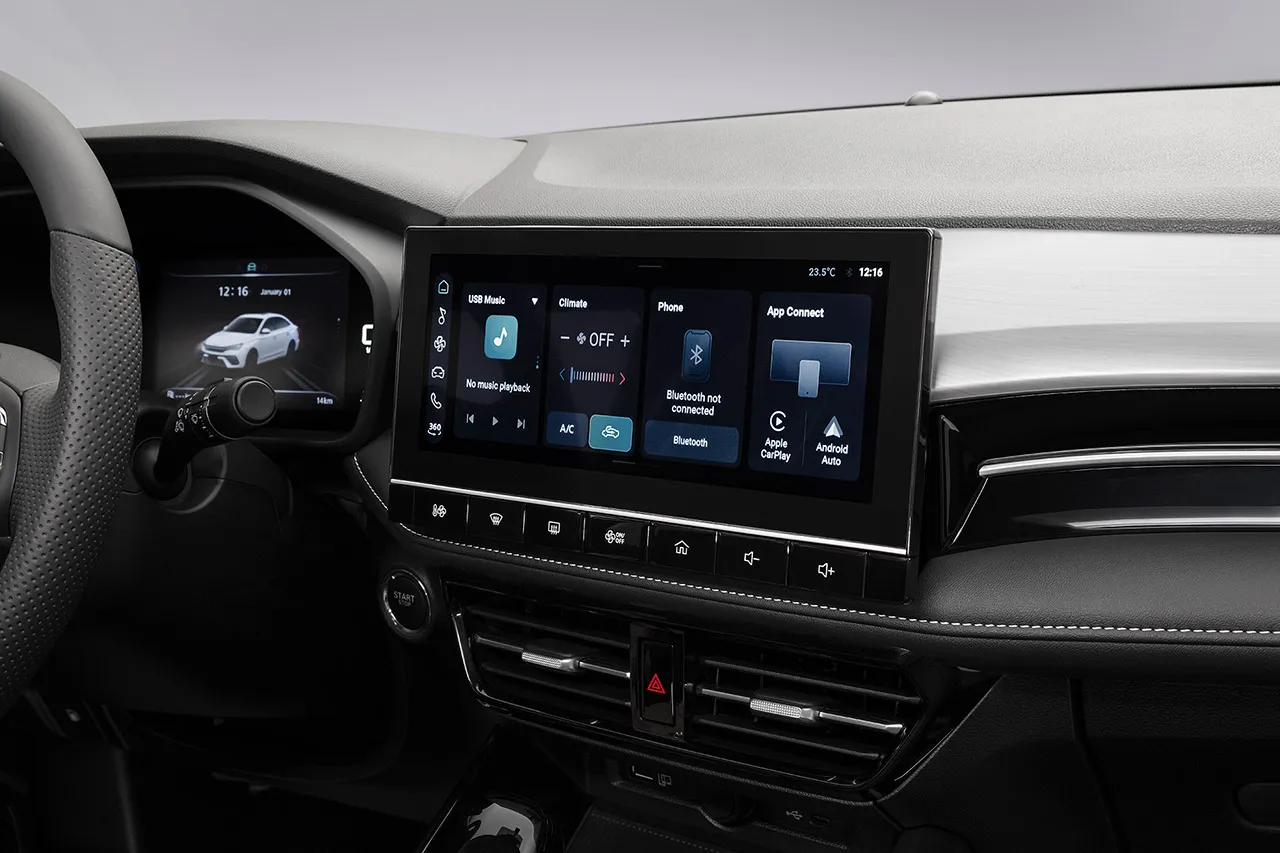 Pantalla flotante HD IPS a color de 10.25” con Android Auto y CarPlay